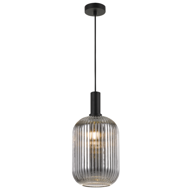 Bonura 20 Nickel/Clear or Black/Smoke Glass Pendant