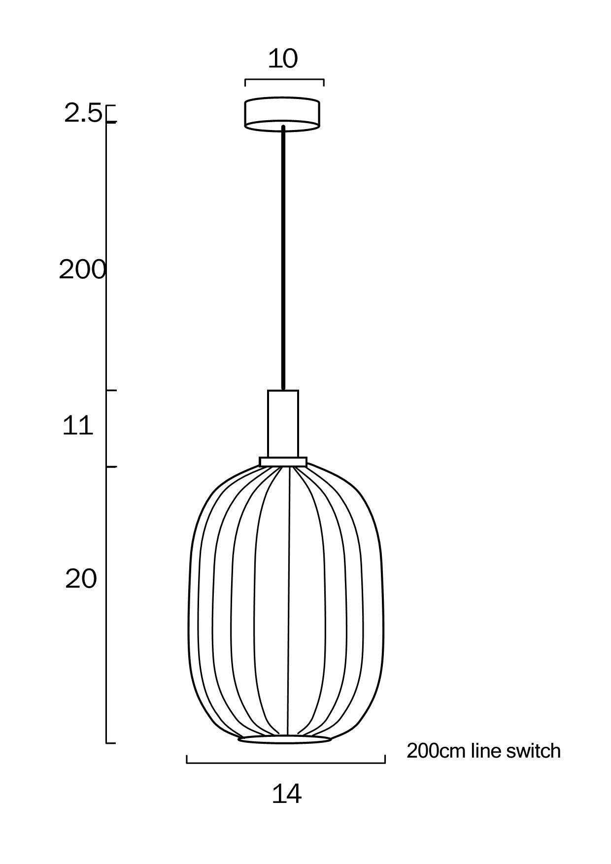 Bonura 14 Nickel/Clear or Black/Smoke Glass Pendant