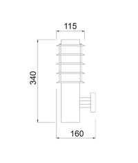 Thumbnail for BORDA: Exterior E27 Surface Mounted Louvred Wall Light IP44