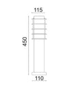 BORDA: E27 Surface Mounted Louvred Black Bollard Lights IP44