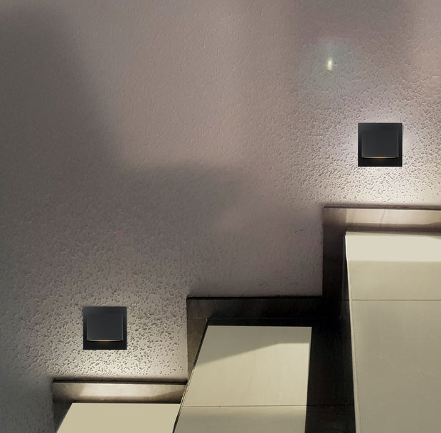 Brea Black 3W 5000K or 3000K Square Stair Light