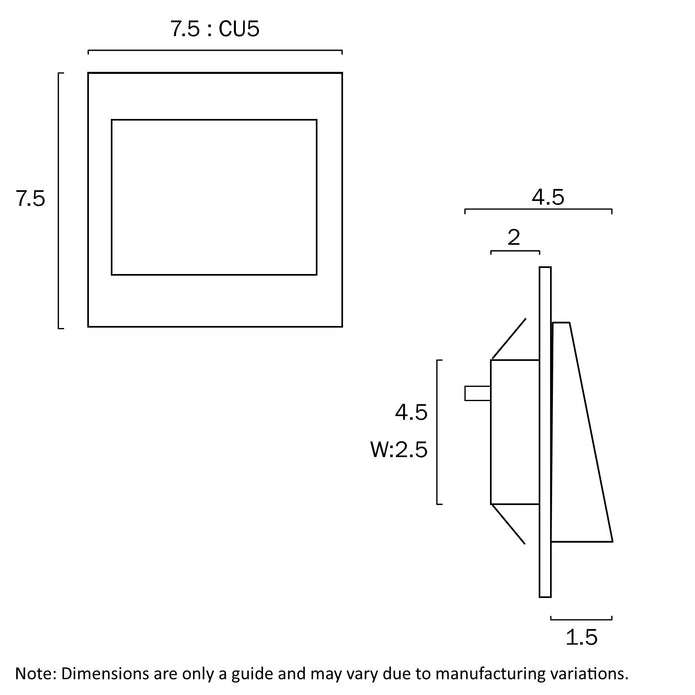 Brea White 3W 5000K or 3000K Square Stair Light