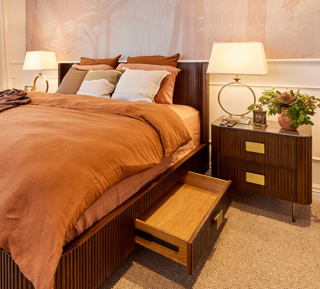 Brena Antique Gold Table Lamp with Cream Fabric Shade