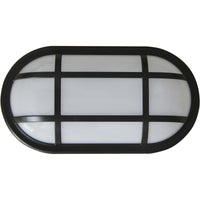 Thumbnail for Bulk Oval 20 watt Cool White LED Bunker Light in Black with Optional Cage