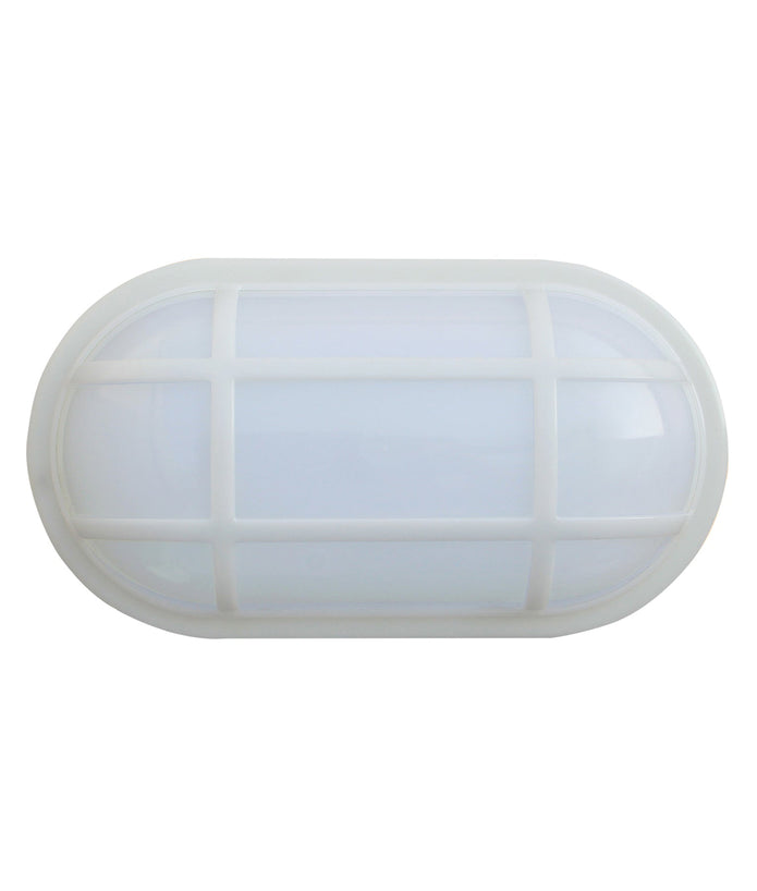 BULK: Oval LED Exterior Bulkhead Lights with Optional Cage IP65