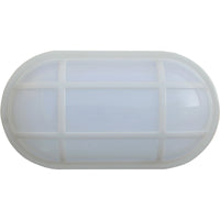 Thumbnail for Bulk Oval 20 watt Cool White LED Bunker Light in White with Optional Cage