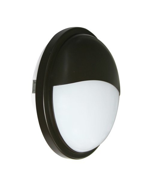 Bulk Round Eyelid 20 watt Warm White LED Bunker Light in Black