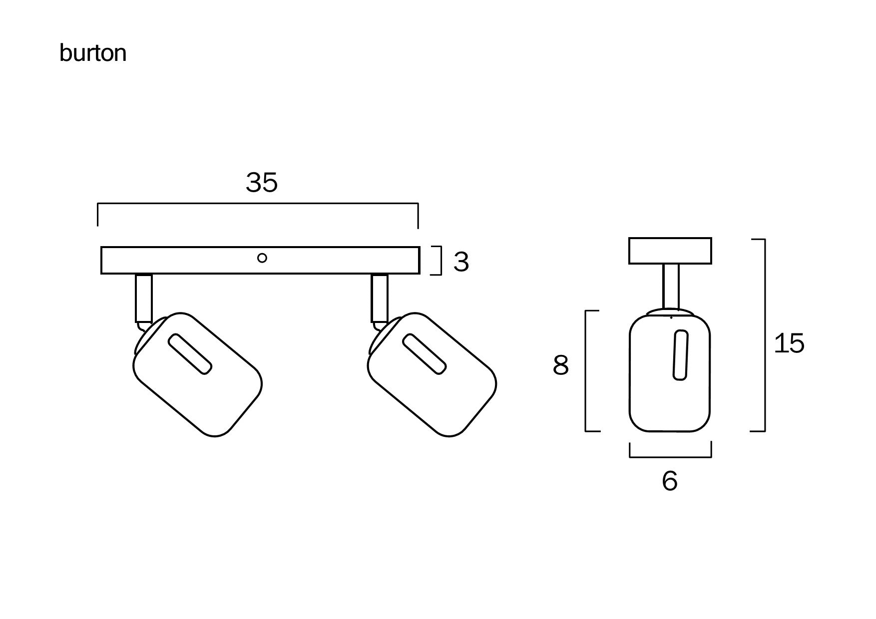 Burton White 2 Light GU10 Bar Spot