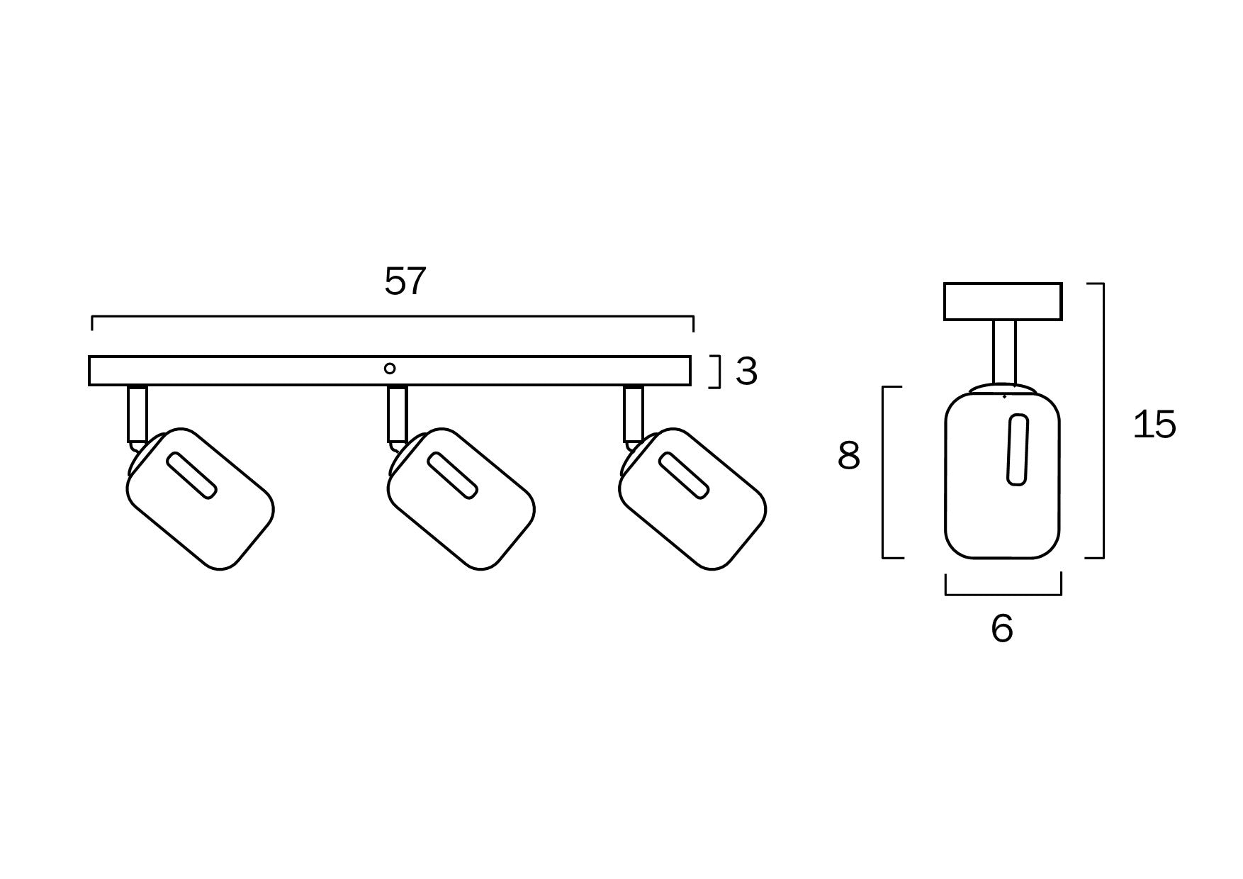 Burton White 3 Light GU10 Bar Spot