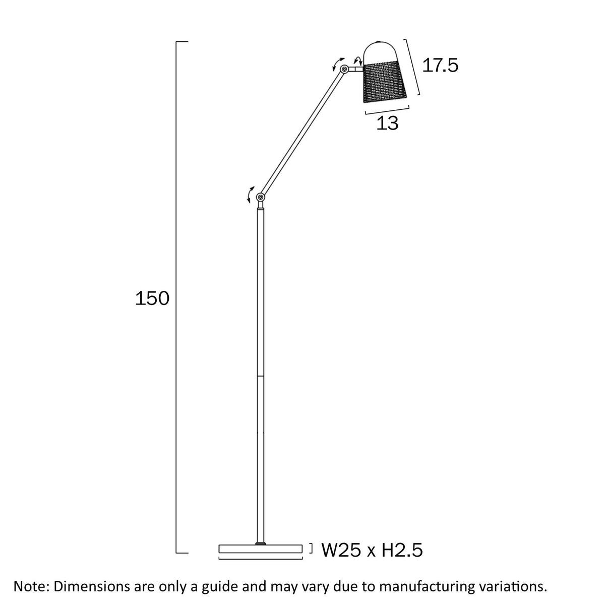 Cadena White or Black Adjustable Floor Lamp