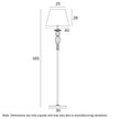 Cadiz Chrome or Antique Gold & Glass Floor Lamp with Fabric Shade