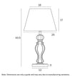 Cadiz Chrome or Antique Gold & Glass Table Lamp with Fabric Shade