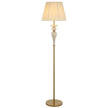 Cadiz Chrome or Antique Gold & Glass Floor Lamp with Fabric Shade