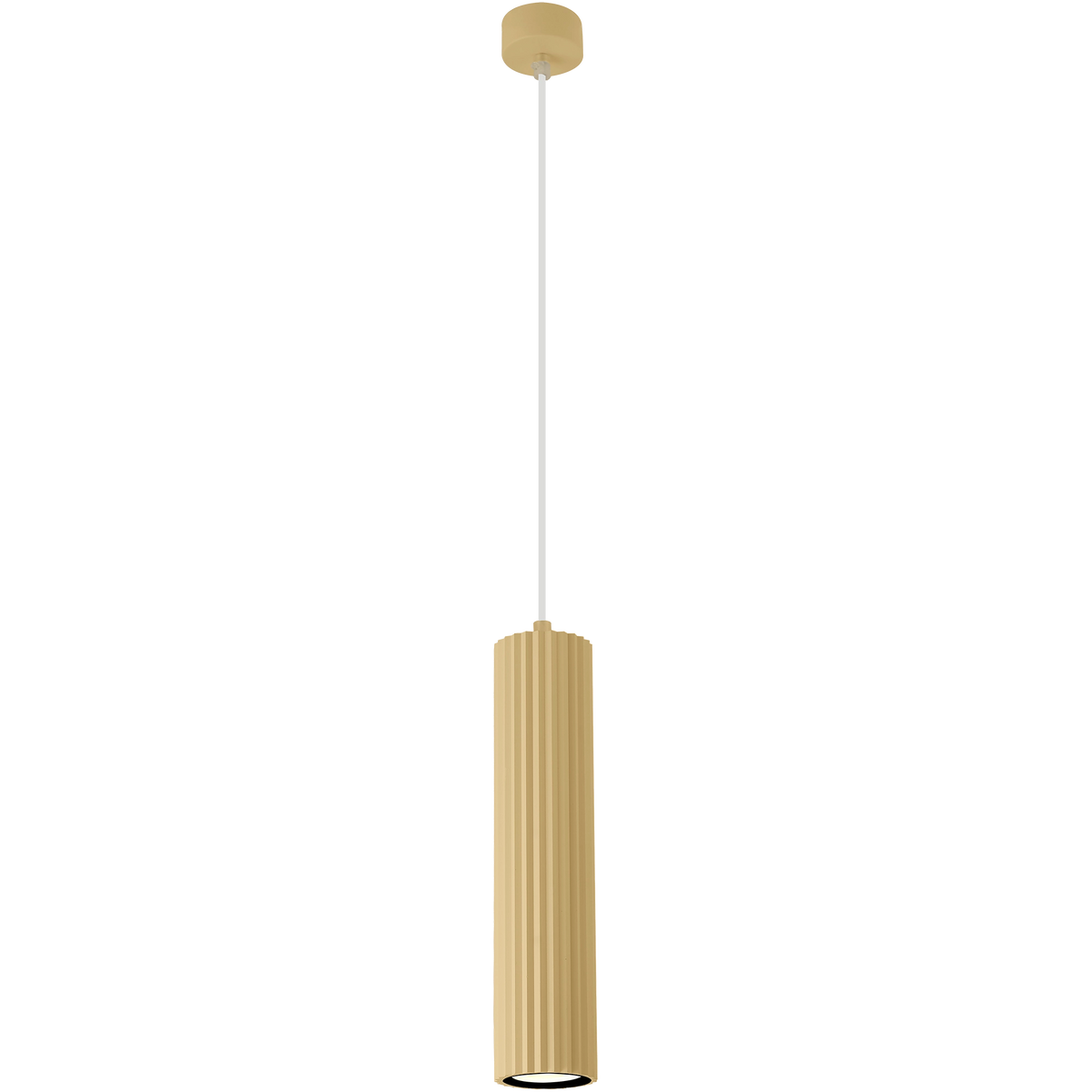 Canary Brass with Clear Cord 300mm GU10 Ribbed Pendant