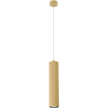 Canary Brass with Clear Cord 500mm GU10 Ribbed Pendant