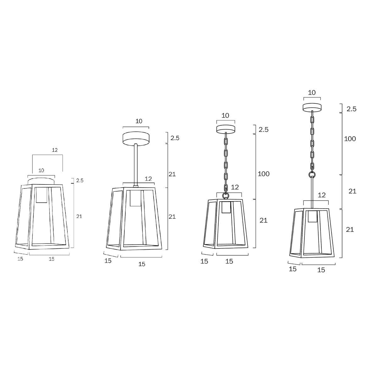 CANTENA PE15 Dimensions