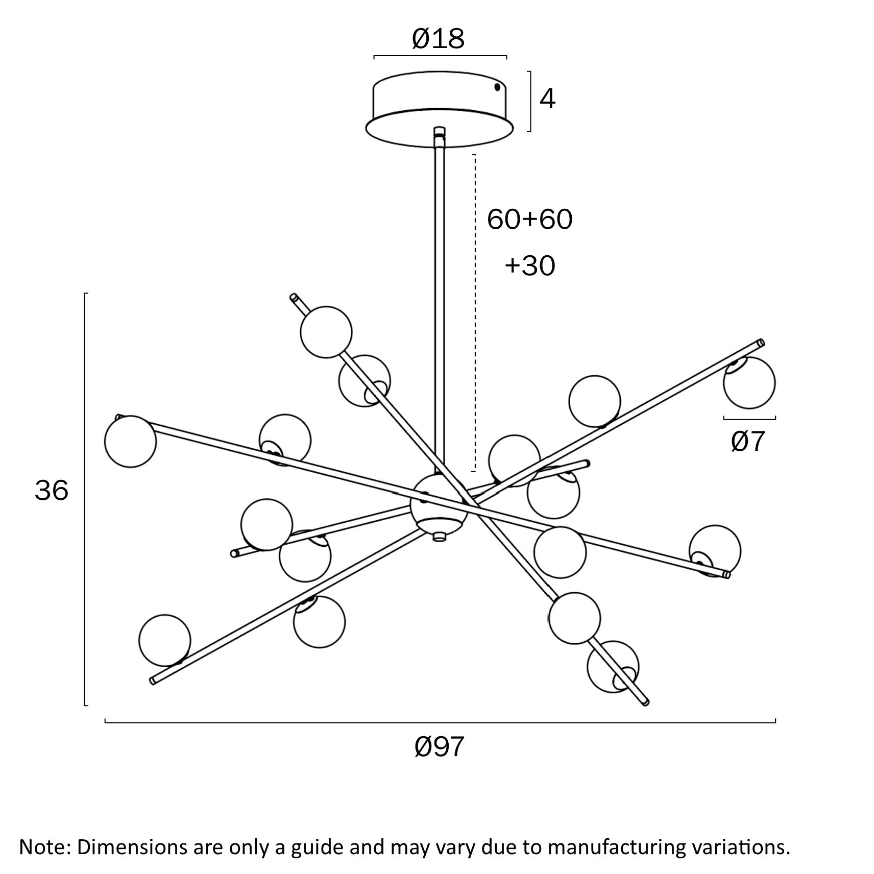 Captiva Black/Opal or Antique Gold/Opal 48W 3000K 16 Light Pendant