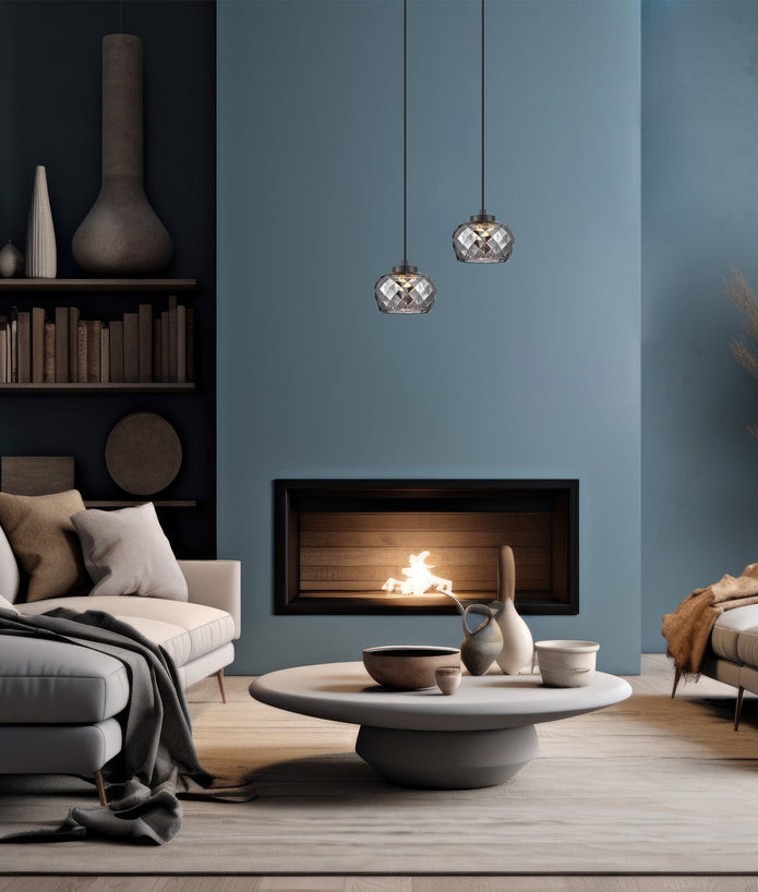 CARAMELLE: Interior LED Tri-CCT Glass with Segments Ellipse Pendant Lights