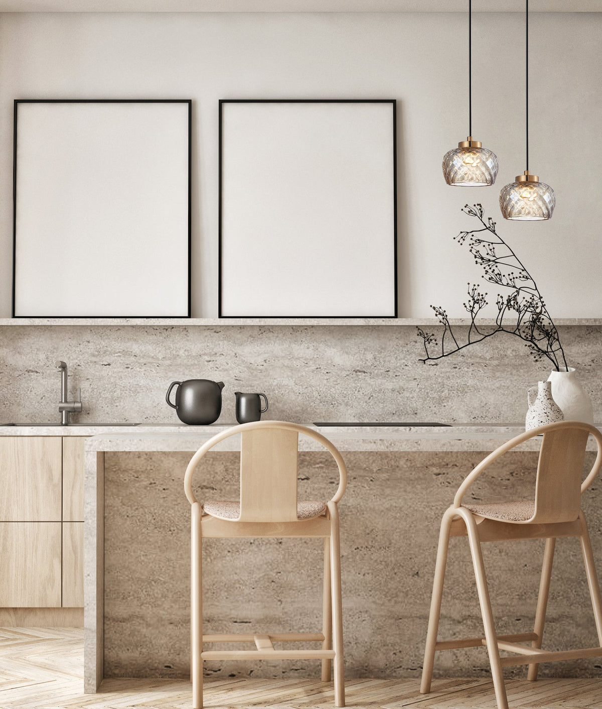 CARAMELLE: Interior LED Tri-CCT Glass with Segments Ellipse Pendant Lights