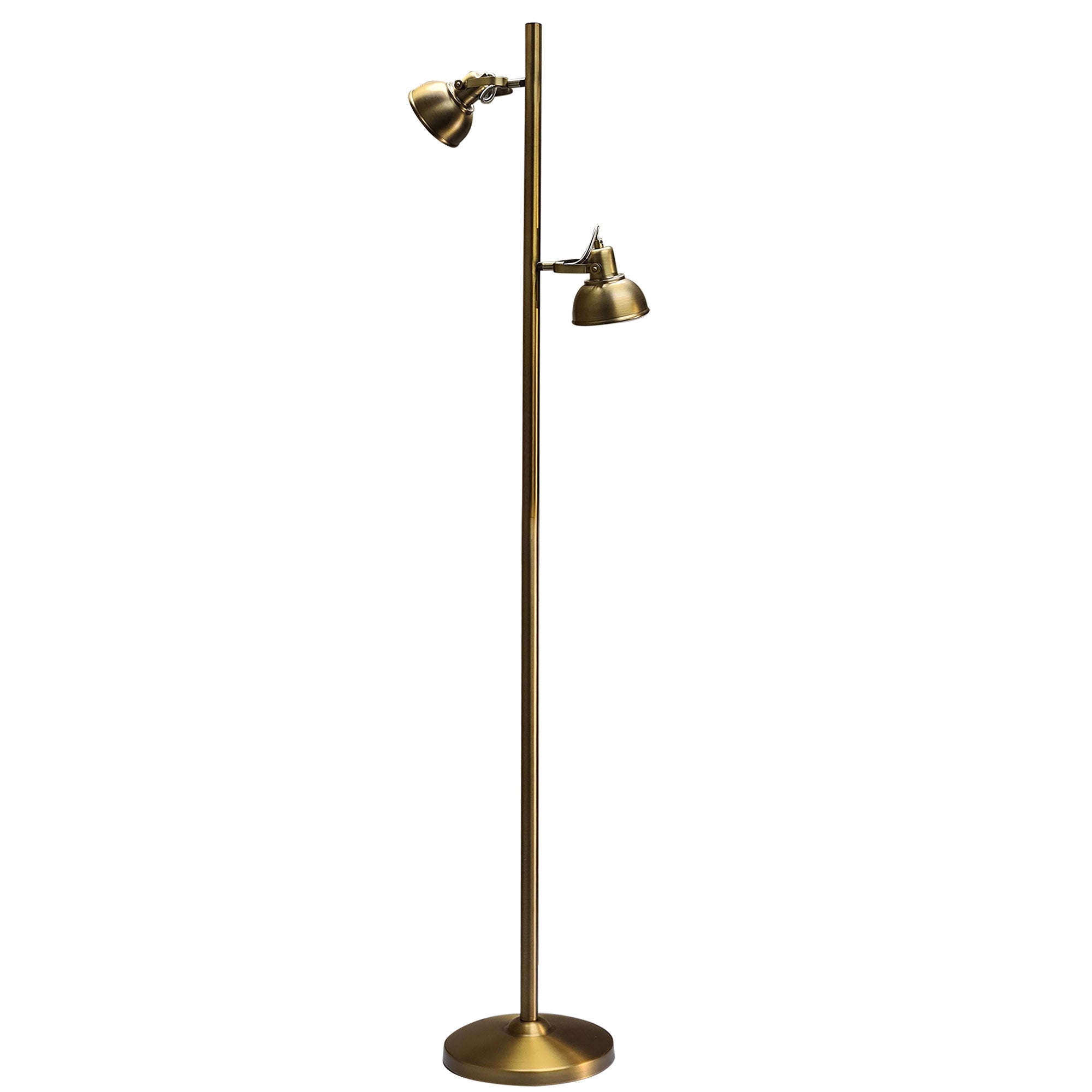 Carson Nickel or Antique Brass 2 Light Floor Lamp