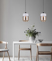 CASA: White With Amber Jar Shape Pendant Light