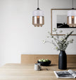 CASA: White With Amber Jar Shape Pendant Light