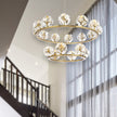 Catania Antique Gold & Crystal 54W 3000k 18 Light Pendant