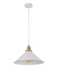 Thumbnail for CEREMA: Interior White with Antique Brass & Black Highlight Coolie Pendant Light