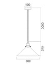 CEREMA: Interior White with Antique Brass & Black Highlight Coolie Pendant Light
