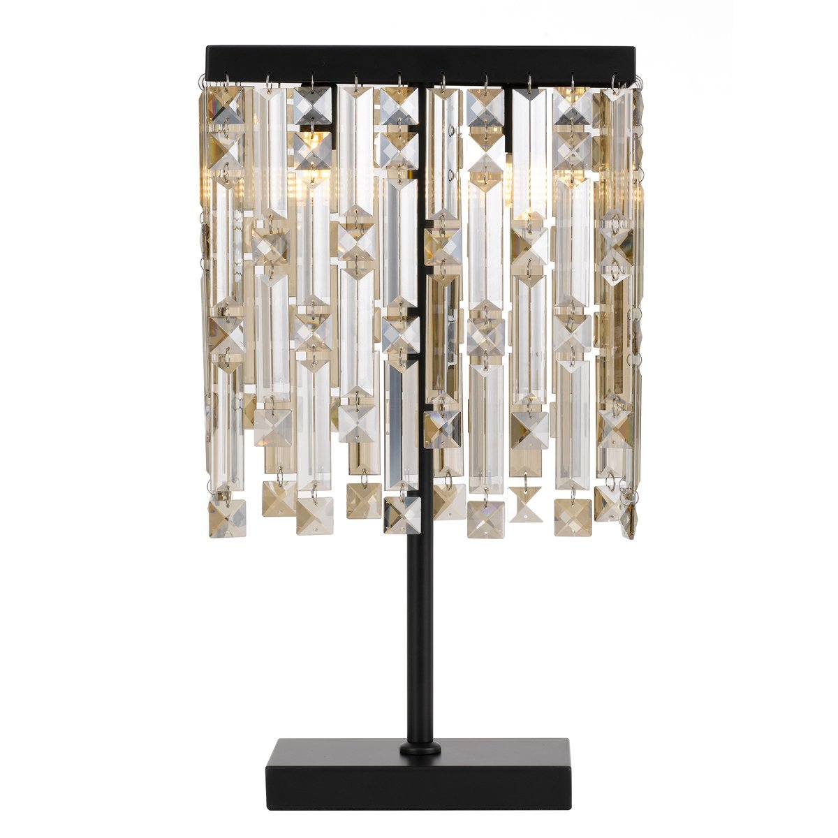 Cerone 2 Light Table Lamp in Black with Champagne Crystals