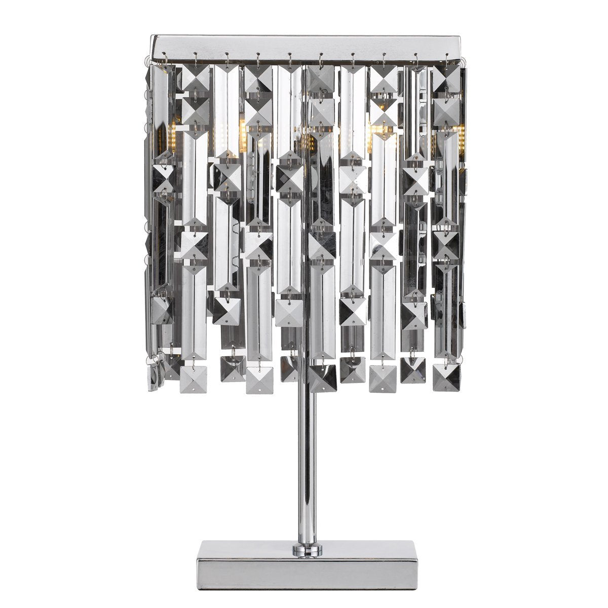 Cerone 2 Light Table Lamp in Chrome with Smoke Crystals