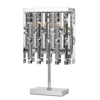 Thumbnail for Cerone 2 Light Table Lamp in Chrome with Smoke Crystals