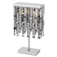 Thumbnail for Cerone 2 Light Table Lamp in Chrome with Smoke Crystals