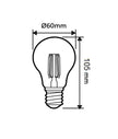GLS LED Filament Dimmable Globes Clear Diffuser (8W)