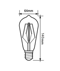 Thumbnail for ST64 Pear Shape LED Filament Dimmable Globes Clear Diffuser (8W)
