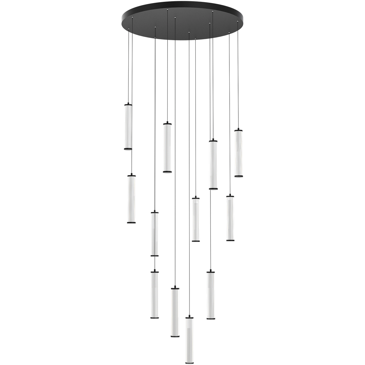 Charm Black with Black Cord 120W 12 Light CCT LED Cluster Pendant