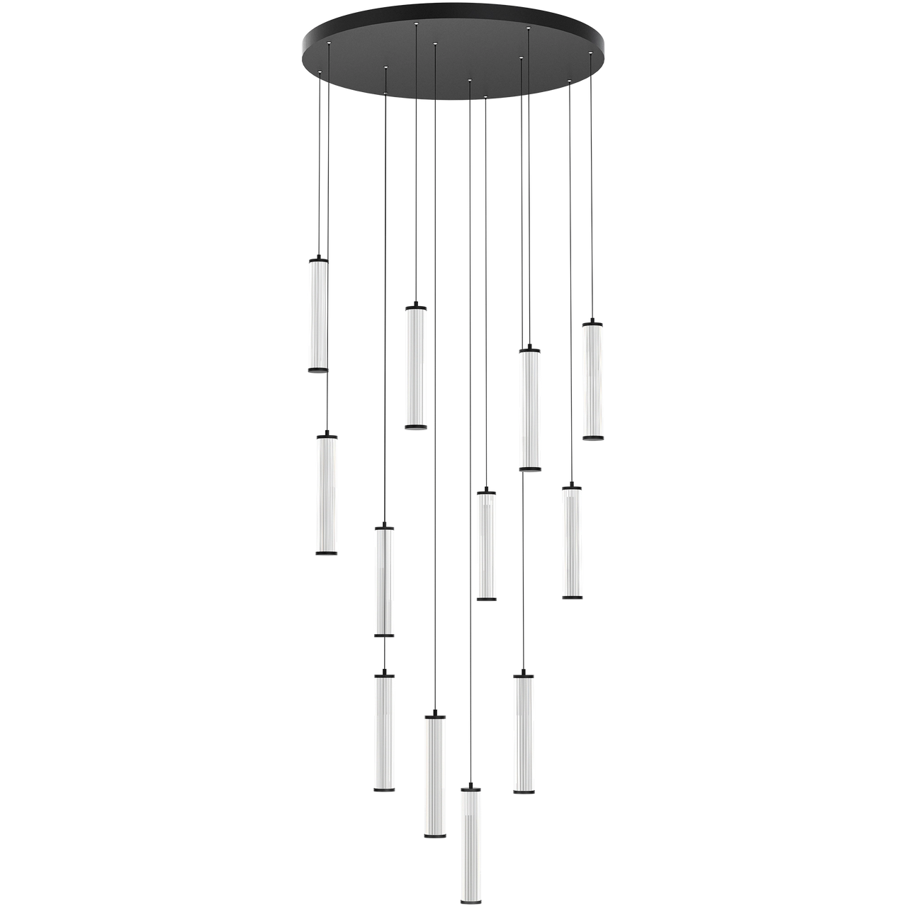 Charm Black with Black Cord 120W 12 Light CCT LED Cluster Pendant