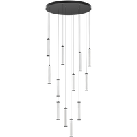 Thumbnail for Charm Black with Black Cord 120W 12 Light CCT LED Cluster Pendant