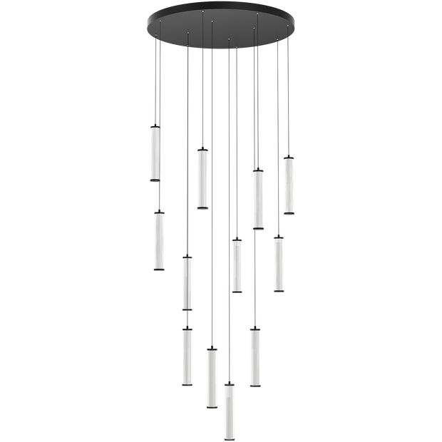Charm Black with Black Cord 120W 12 Light CCT LED Cluster Pendant