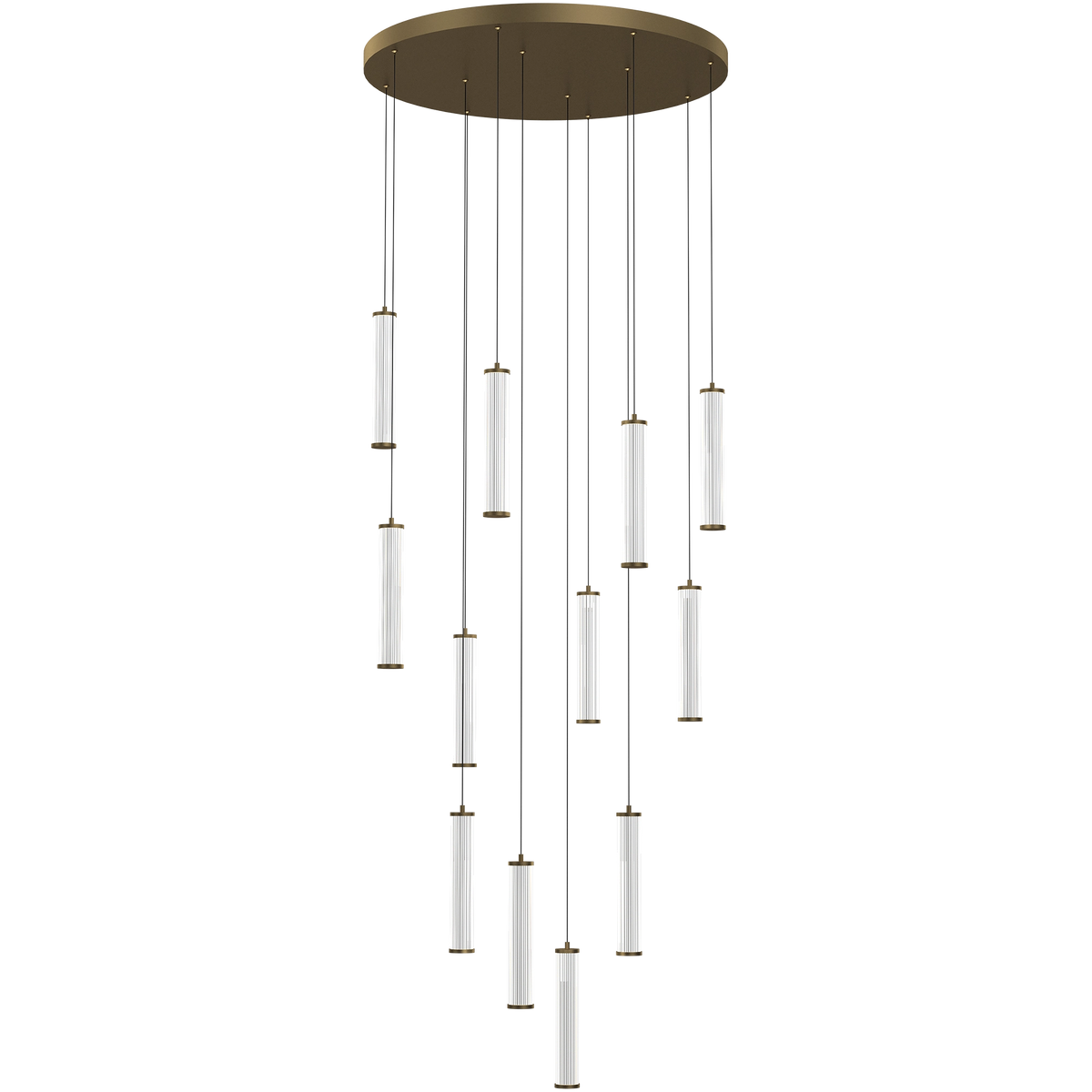 Charm Brass with Clear Cord 120W 12 Light CCT LED Cluster Pendant