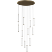 Charm Brass with Clear Cord 120W 12 Light CCT LED Cluster Pendant