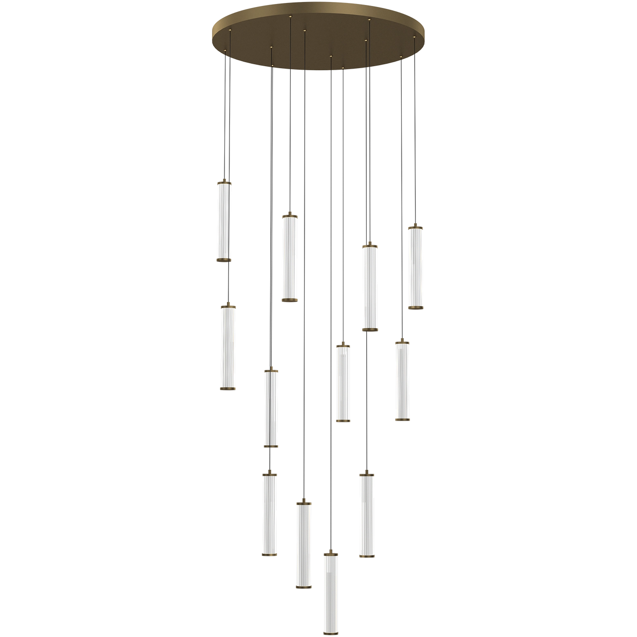 Charm Brass with Clear Cord 120W 12 Light CCT LED Cluster Pendant