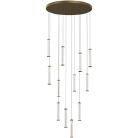 Thumbnail for Charm Brass with Clear Cord 120W 12 Light CCT LED Cluster Pendant