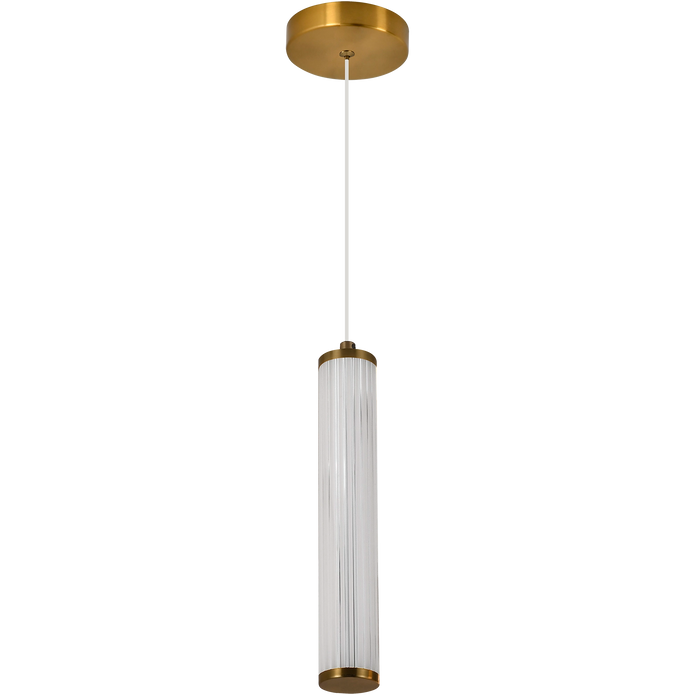 Charm Brass with Clear Cord 10W 1 Light CCT LED Pendant