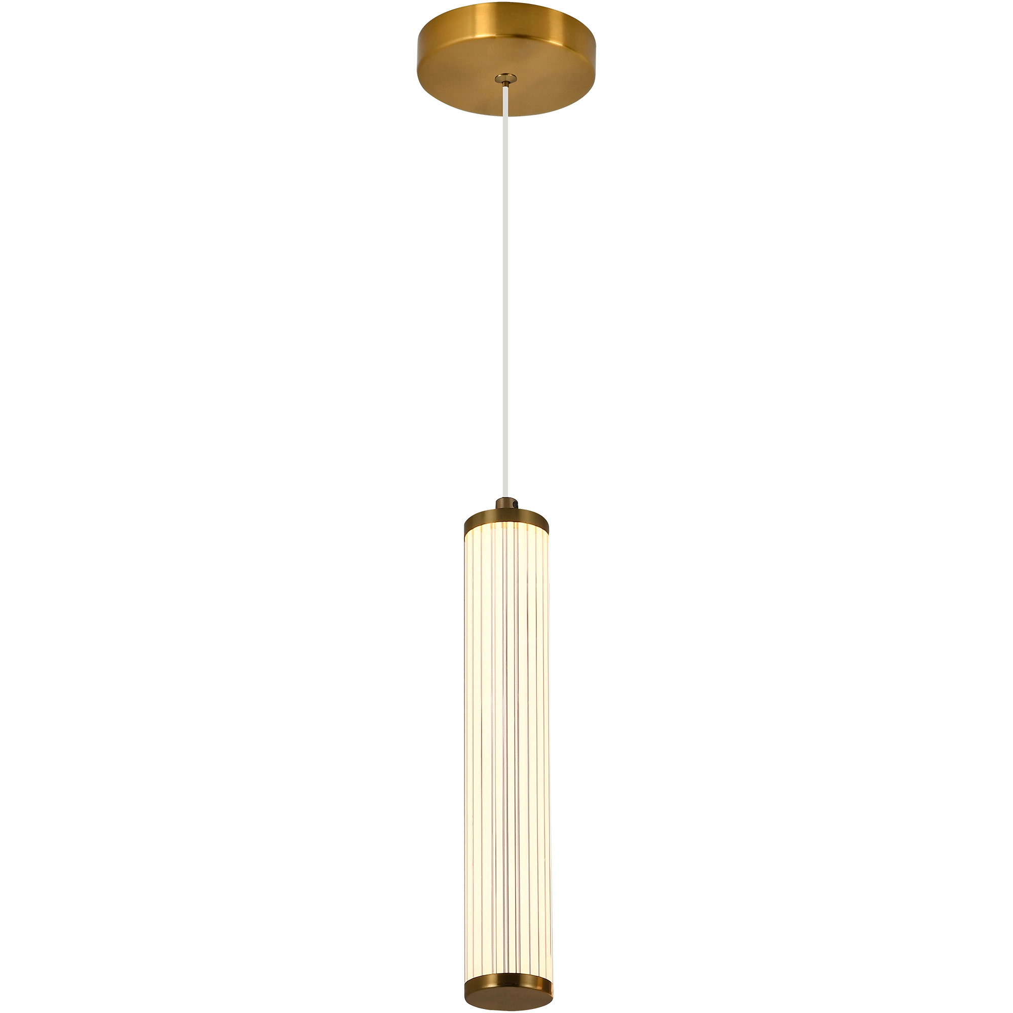 Charm Brass with Clear Cord 10W 1 Light CCT LED Pendant