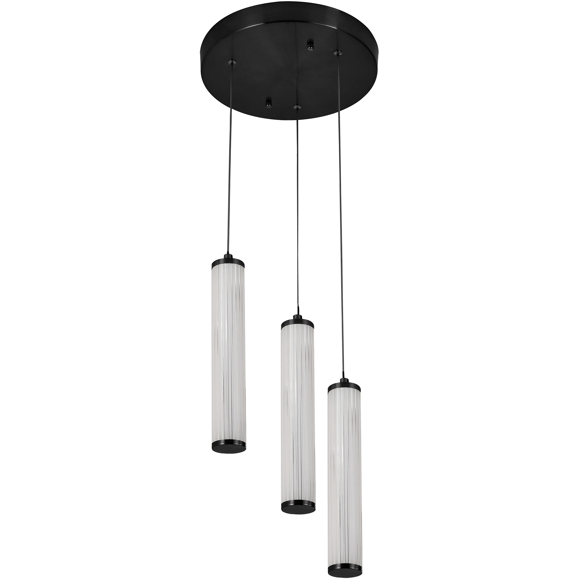Charm Black with Black Cord 30W 3 Light CCT LED Cluster Pendant
