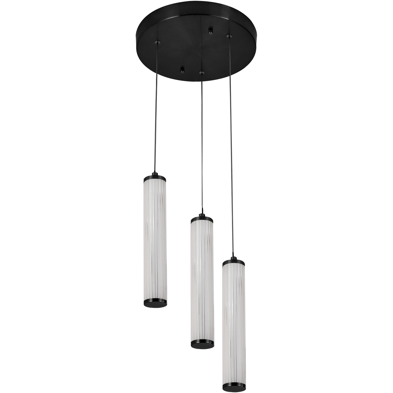 Charm Black with Black Cord 30W 3 Light CCT LED Cluster Pendant