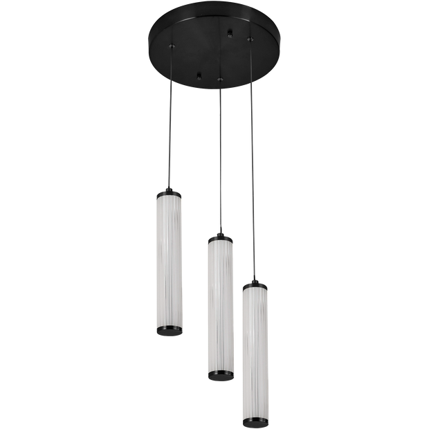 Charm Black with Black Cord 30W 3 Light CCT LED Cluster Pendant
