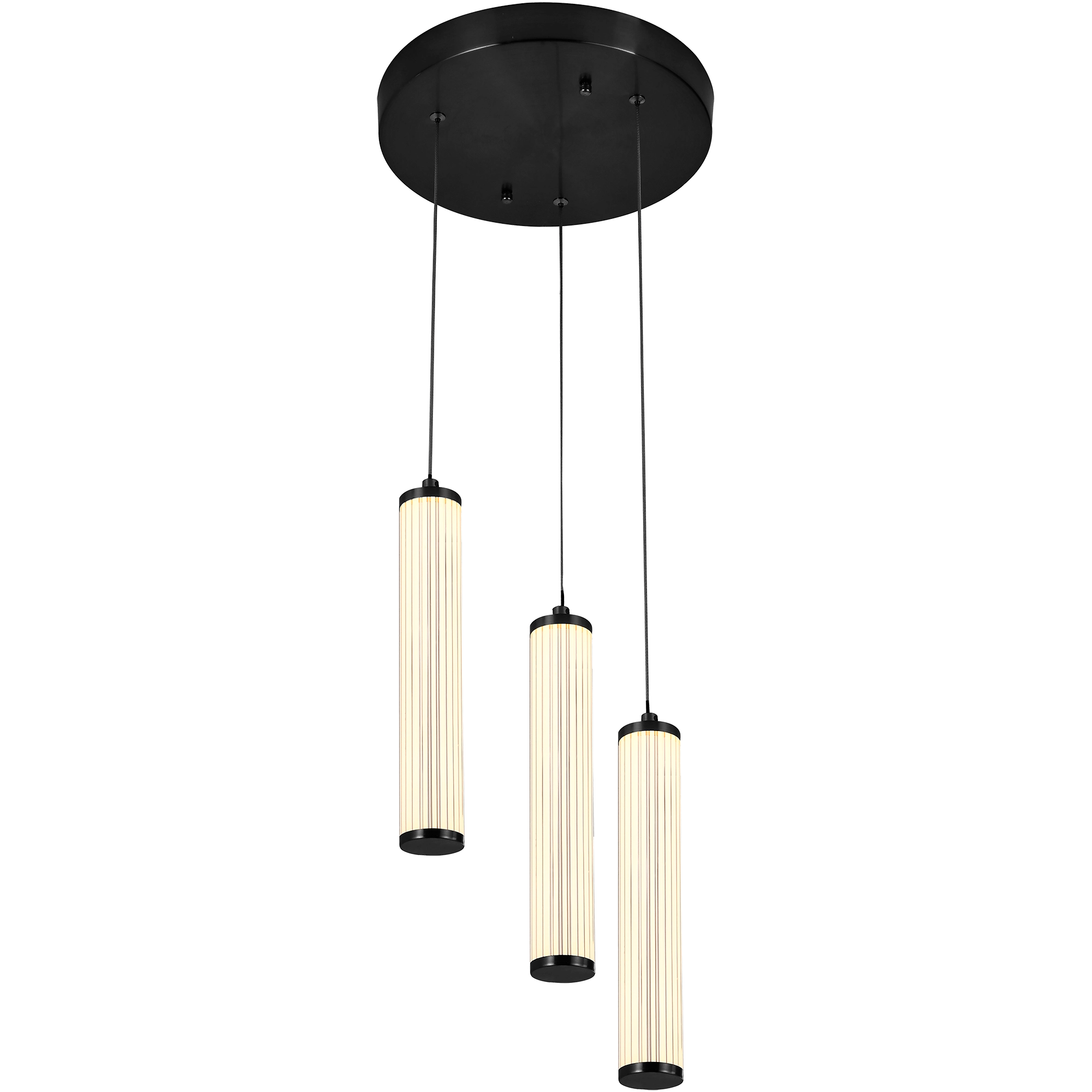 Charm Black with Black Cord 30W 3 Light CCT LED Cluster Pendant