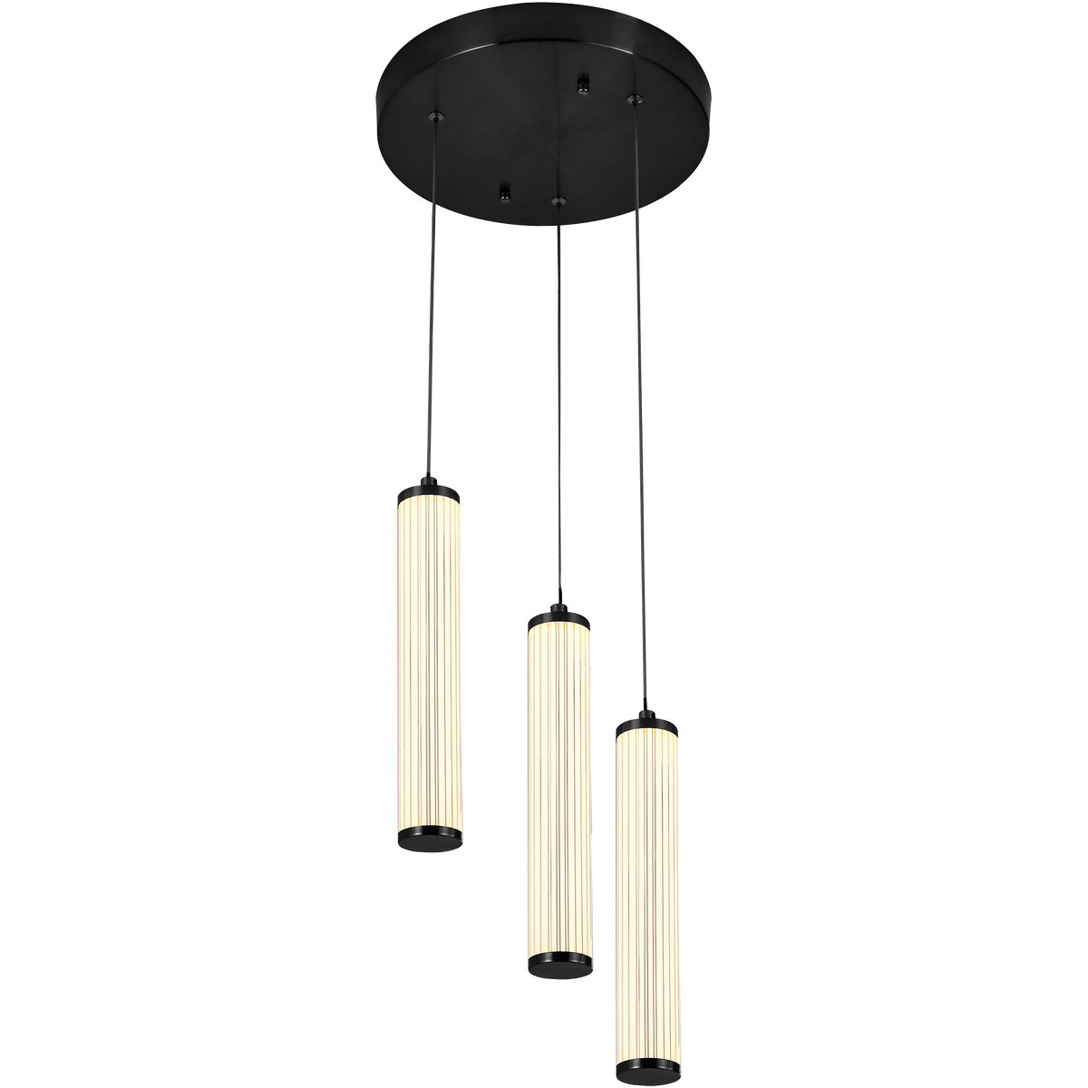 Charm Black with Black Cord 30W 3 Light CCT LED Cluster Pendant